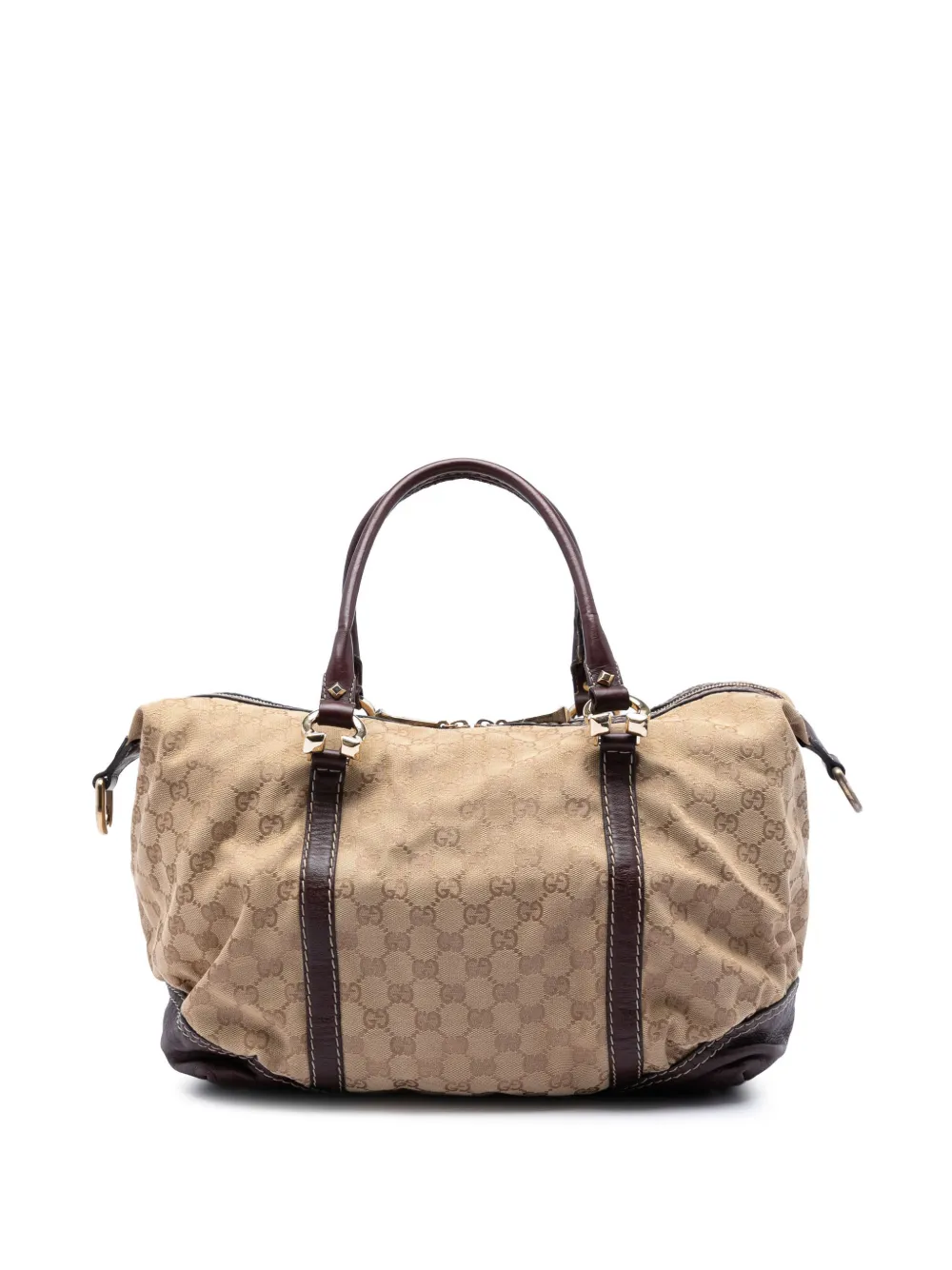 Gucci Pre-Owned 2016-2026 GG Canvas Horsebit Nail boston bag - Toni neutri