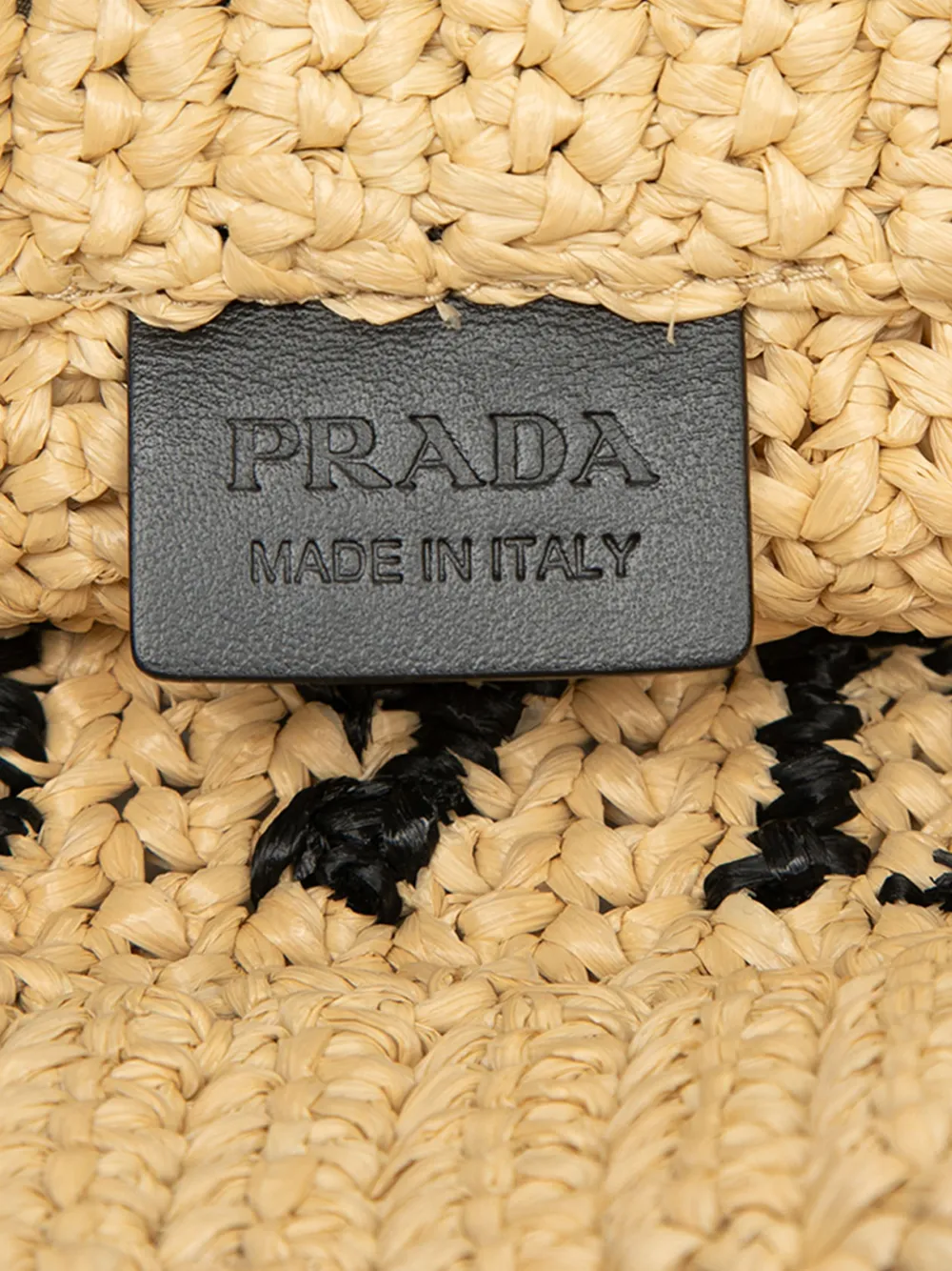 Prada Pre-Owned 2013-2026 Small Raffia Effect Crochet Embroidered