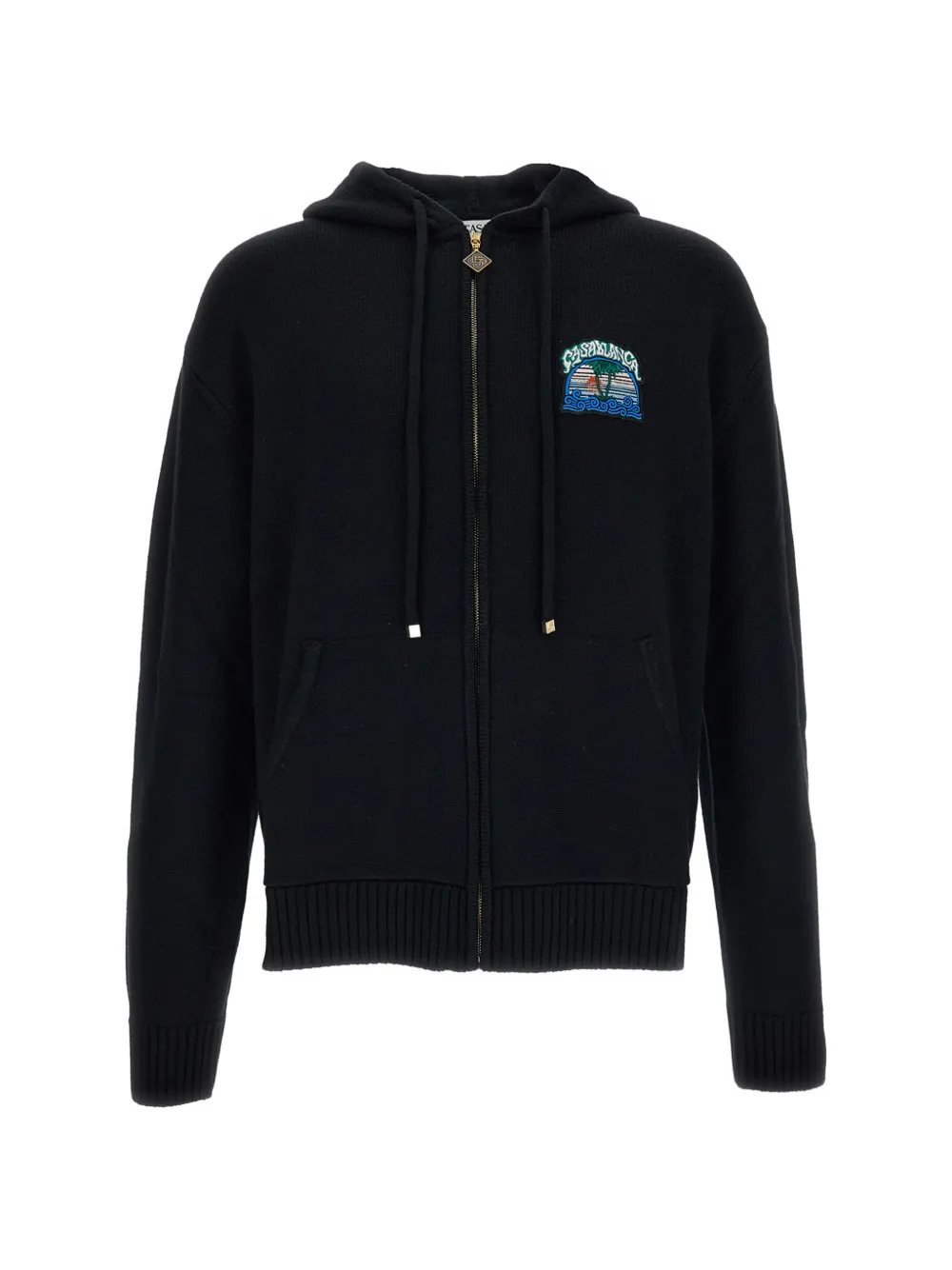 Casablanca logo-patch zip-up hoodie - Schwarz