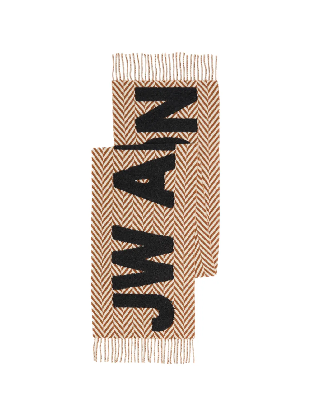 JW Anderson gingham-check intarsia-logo scarf - Rosso