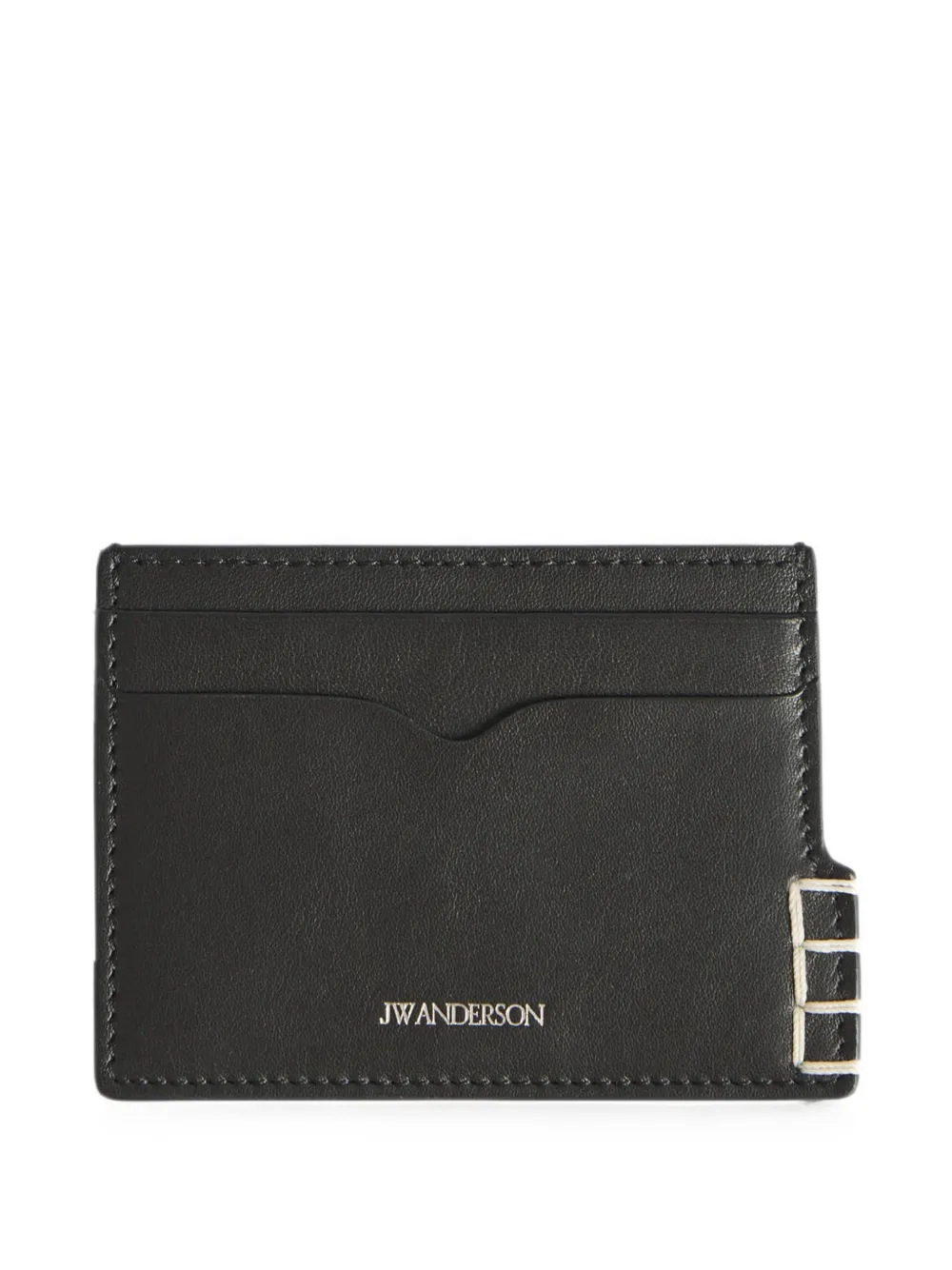 JW Anderson whipstitch-detail logo-print cardholder - Schwarz