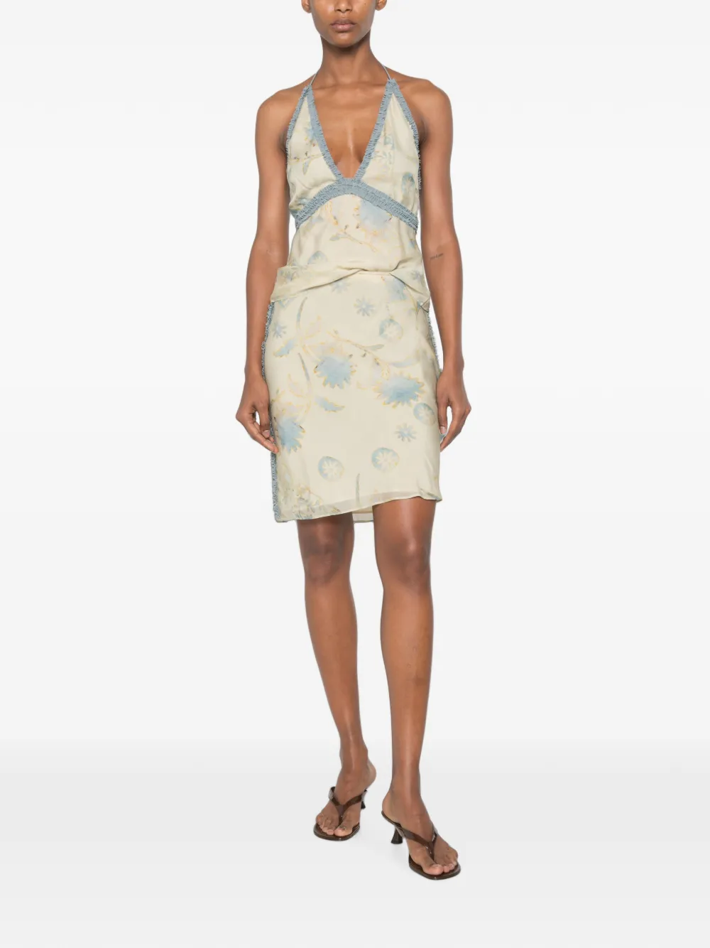 SIR. Cecile mini-rok met bloemenprint Beige
