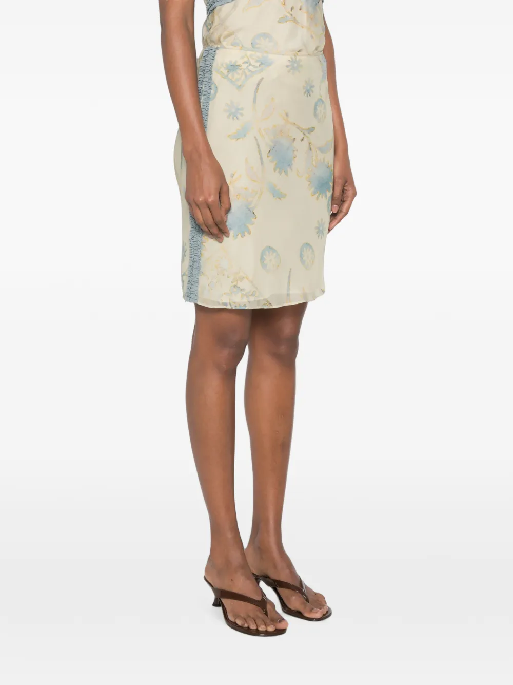 SIR. Cecile mini-rok met bloemenprint Beige