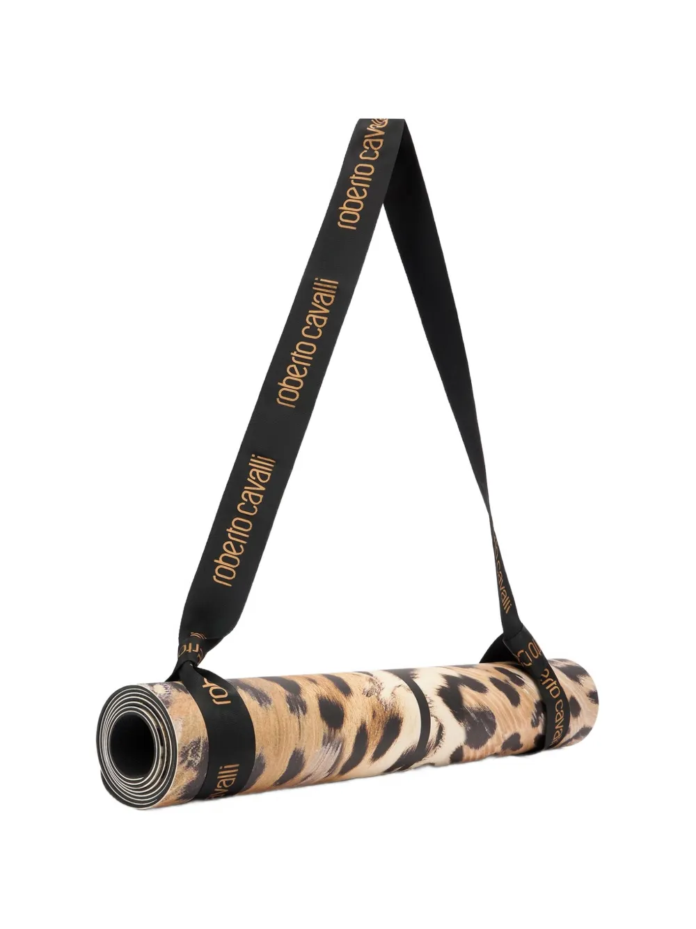 Roberto Cavalli jaguar-print logo-strap yoga mat - Neutrals