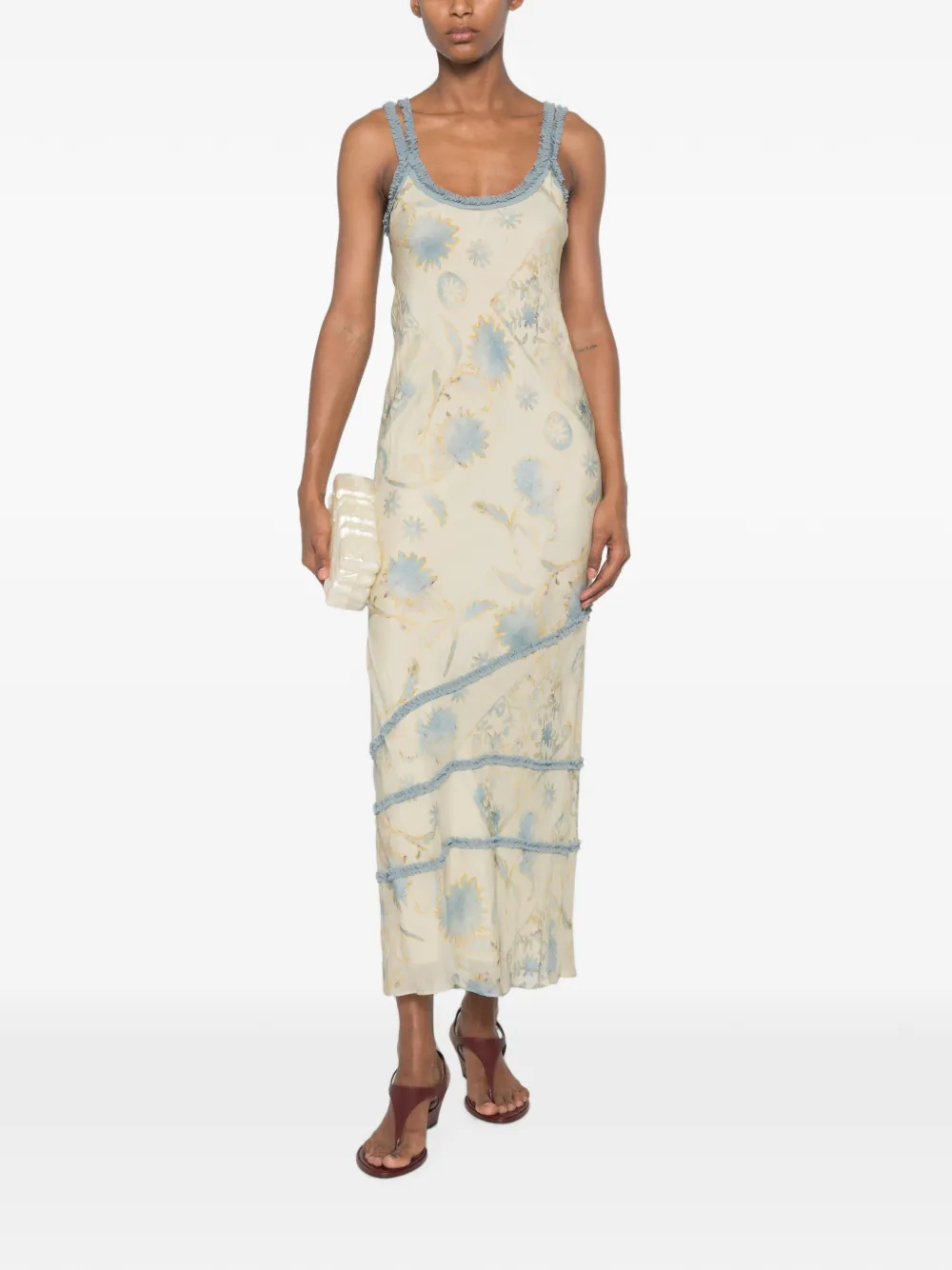 Sir Cecile Floral-print Midi Dress In White