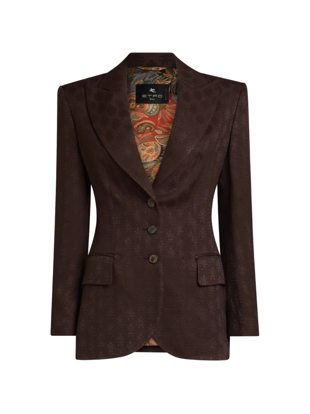 ETRO jacquard-patterned single-breasted blazer - Brown