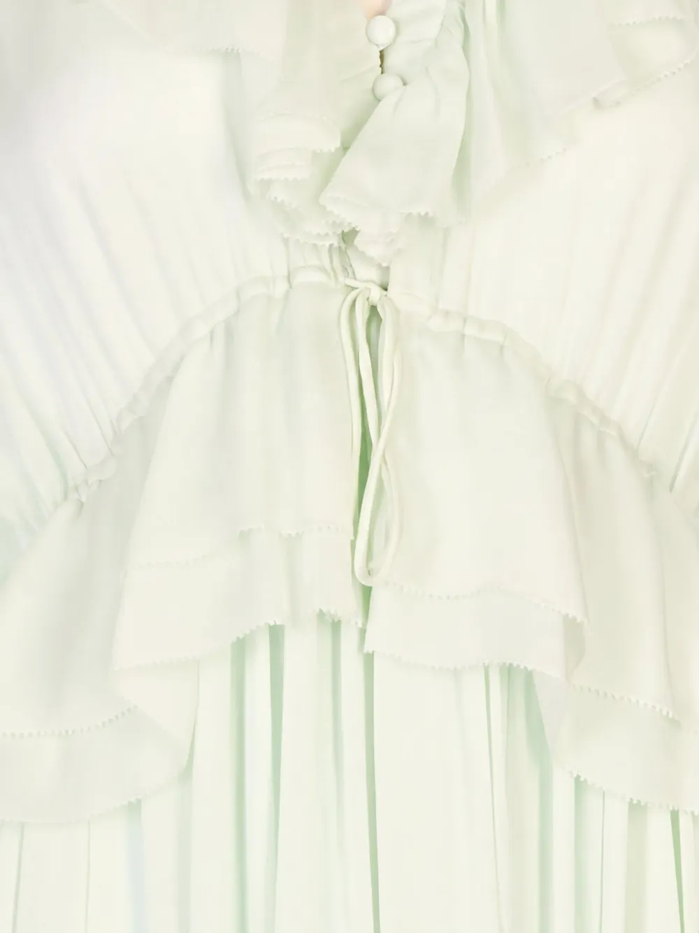 Chloé Maxi-jurk met ruches en zijden detail Grijs
