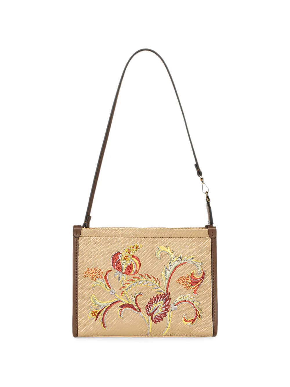 ETRO floral-embroidered logo-print shoulder bag - Toni neutri