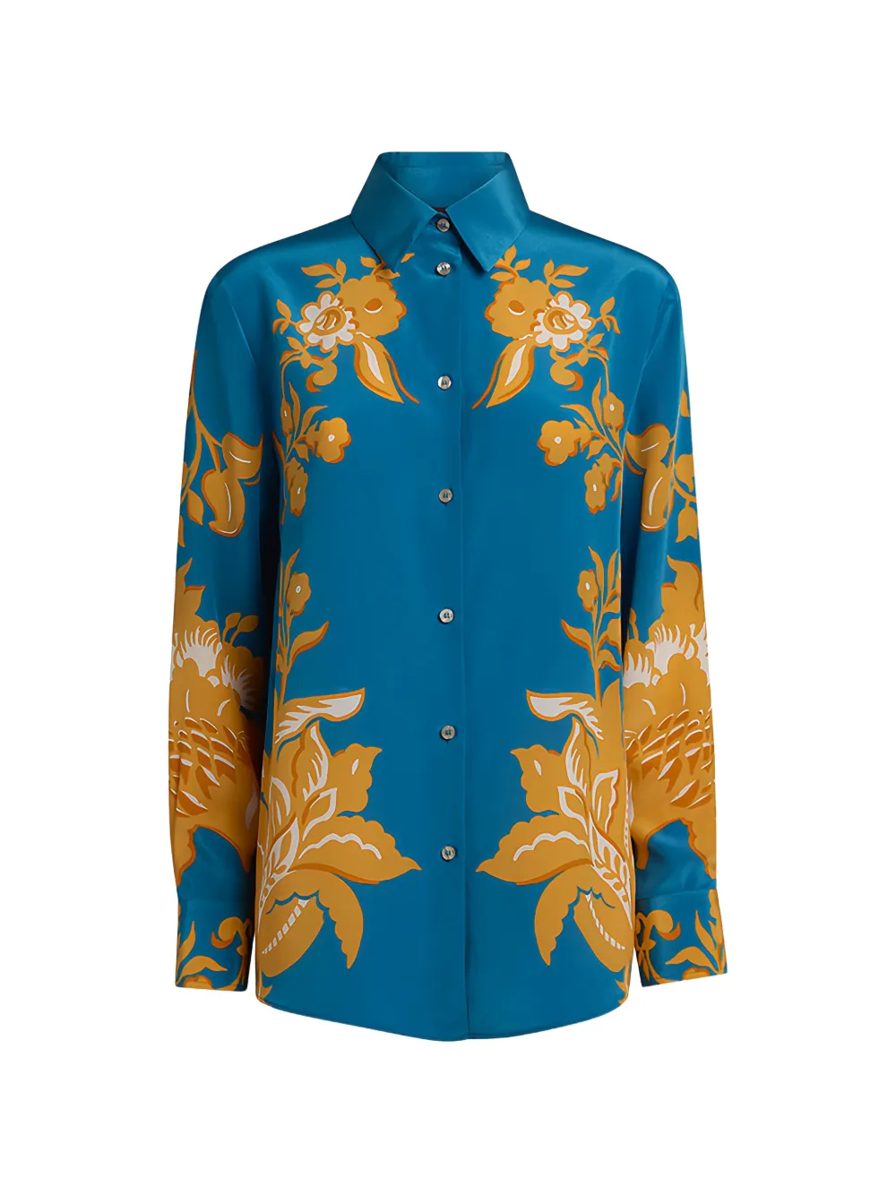 ETRO floral-print button-up shirt - Blau