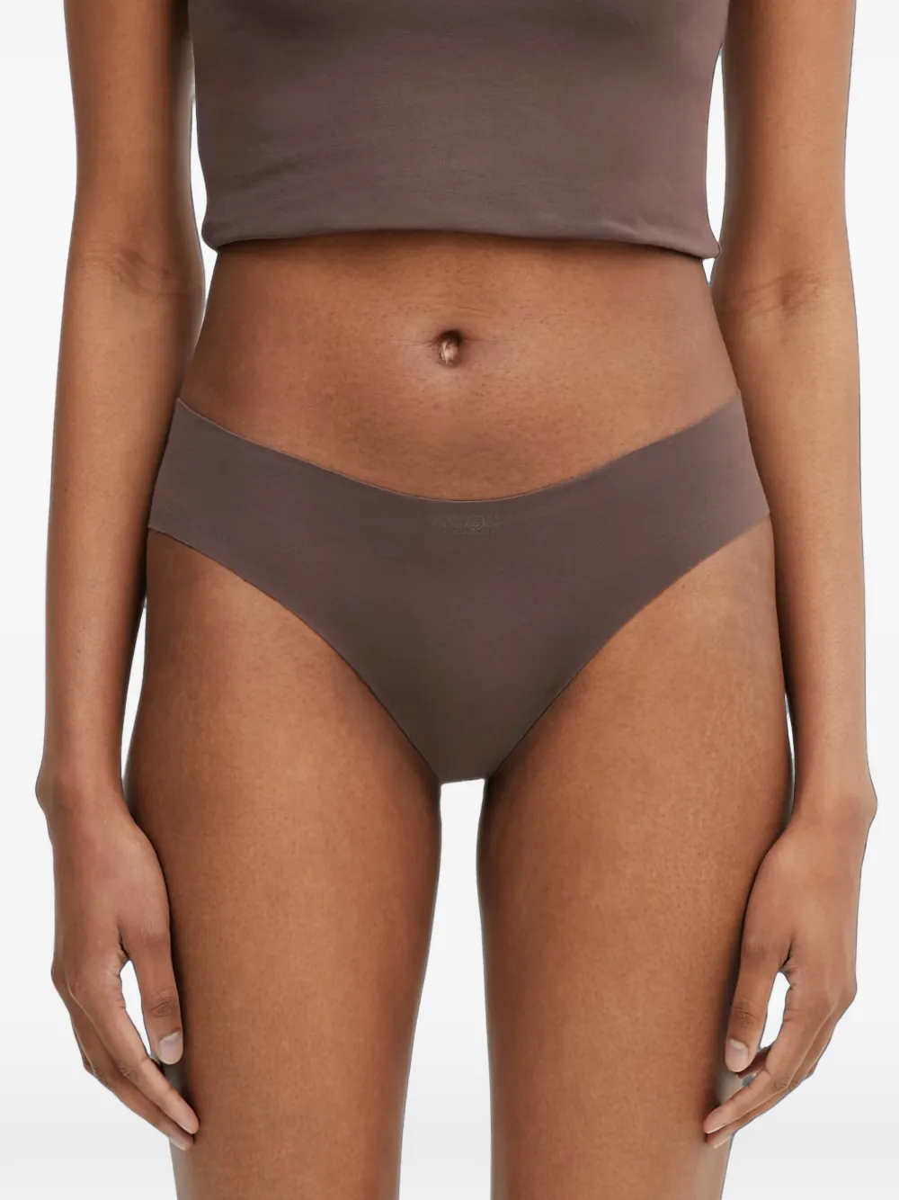 MM6 Maison Margiela logo-print seamless briefs - Marrone