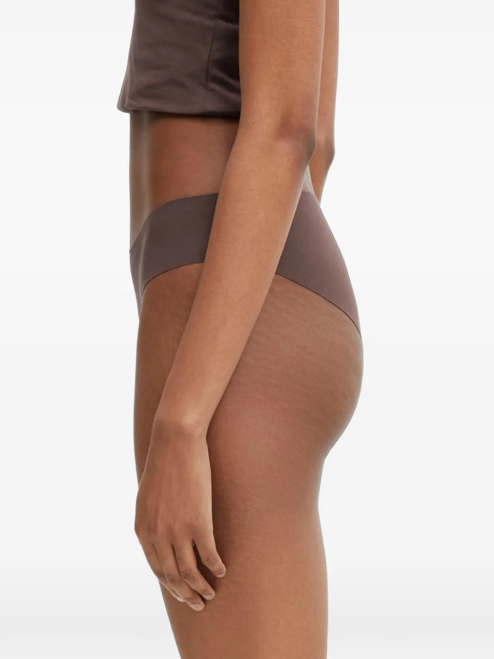 MM6 Maison Margiela Naadloze slip met logo-print Bruin