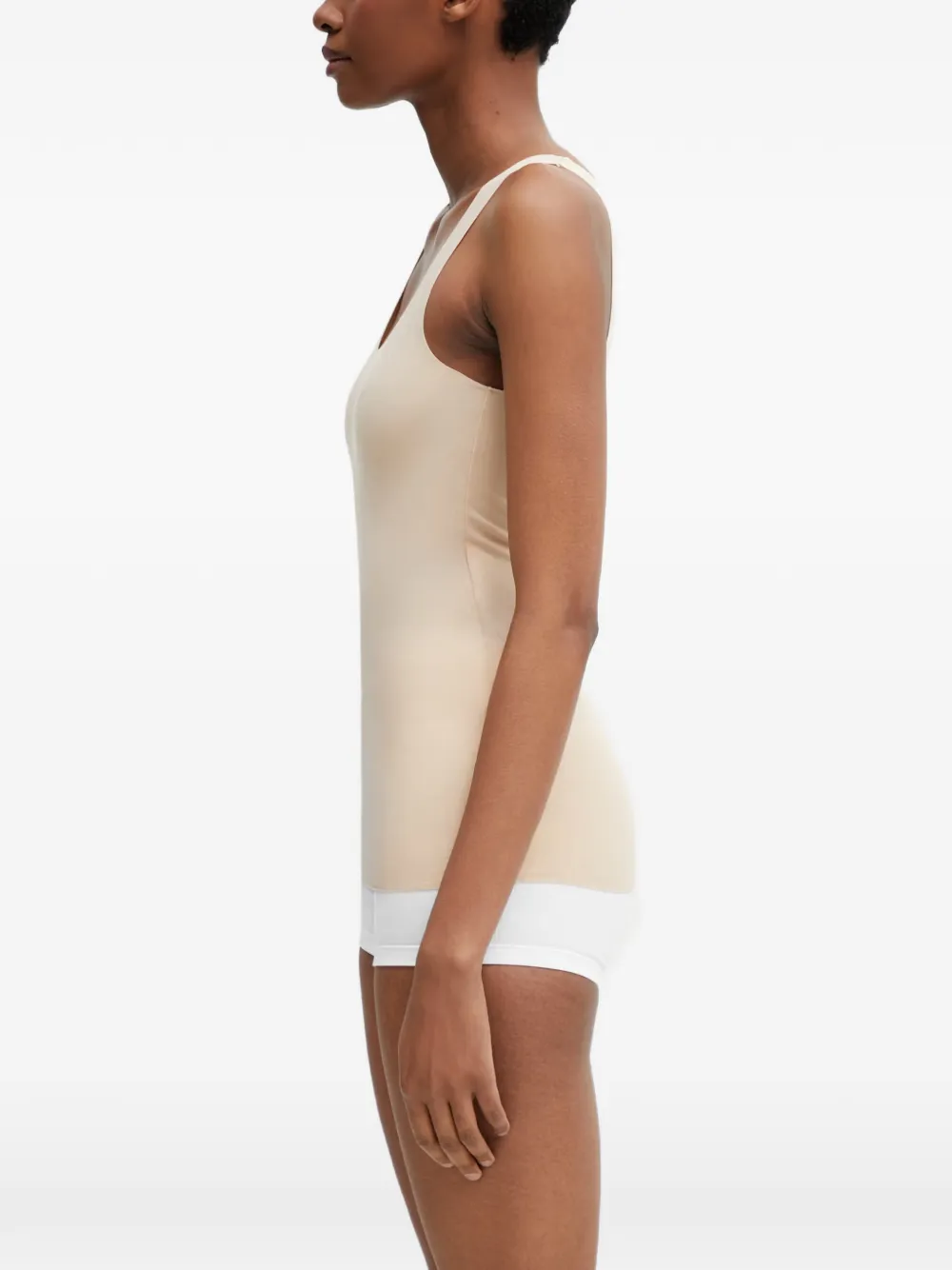 MM6 Maison Margiela Tanktop met logoprint Beige