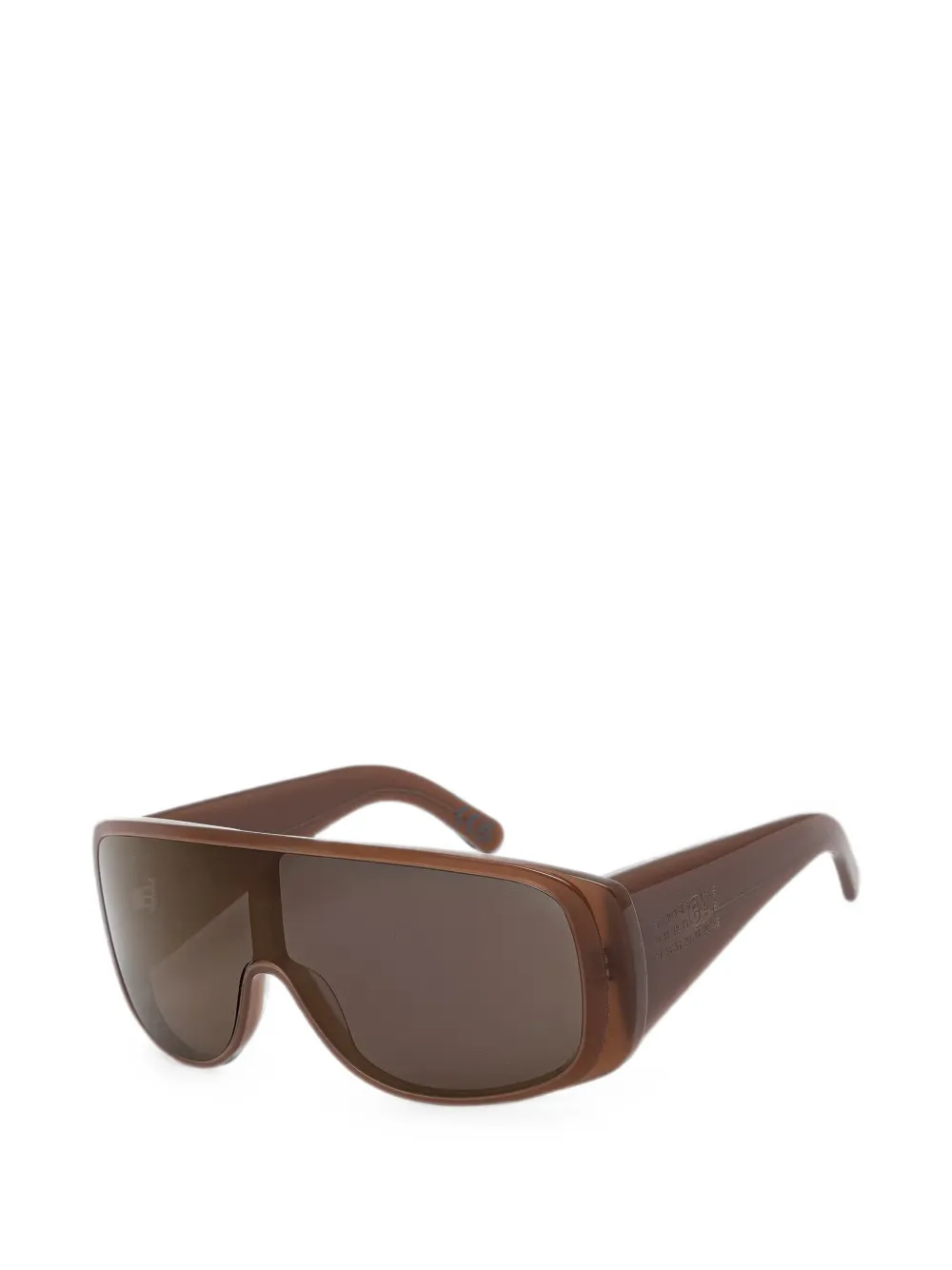 MM6 Maison Margiela Zonnebril met schild montuur Bruin