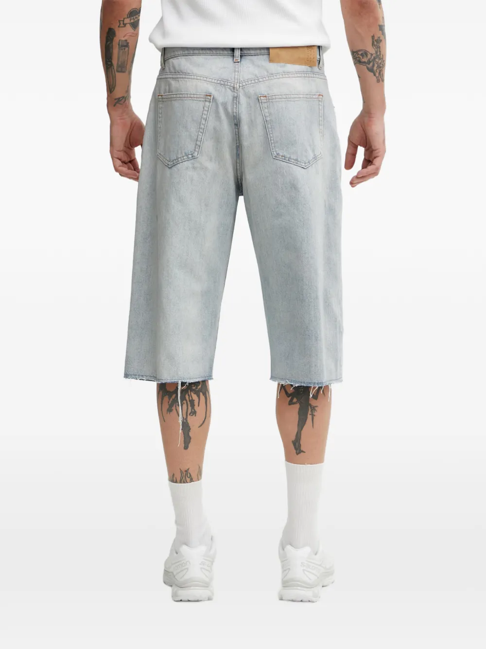 MM6 Maison Margiela Gerafelde shorts met trekkoord Blauw