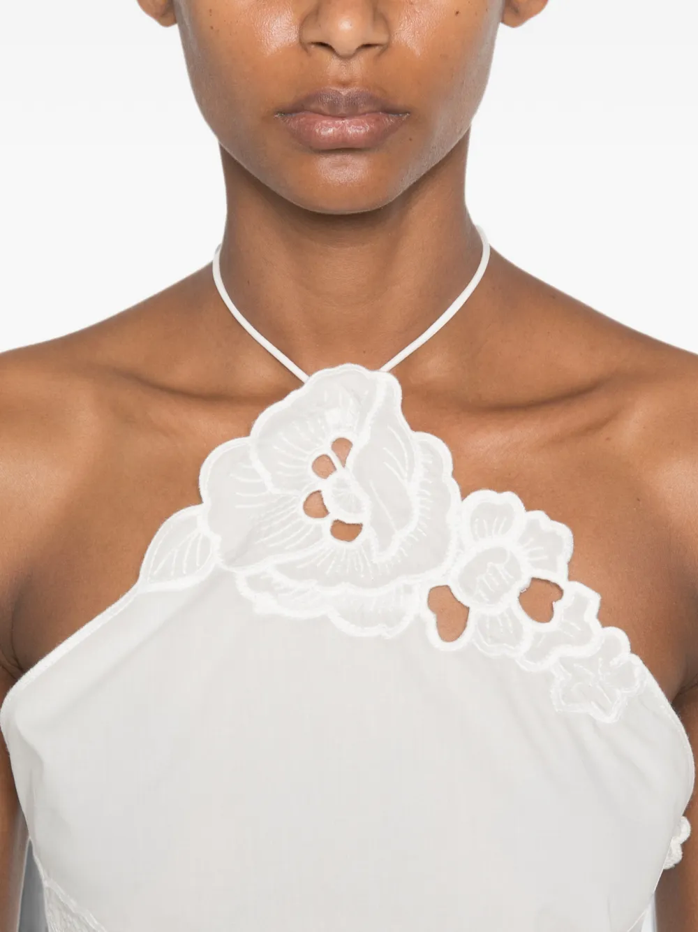 SIR. Klara top met geborduurde bloemen Wit