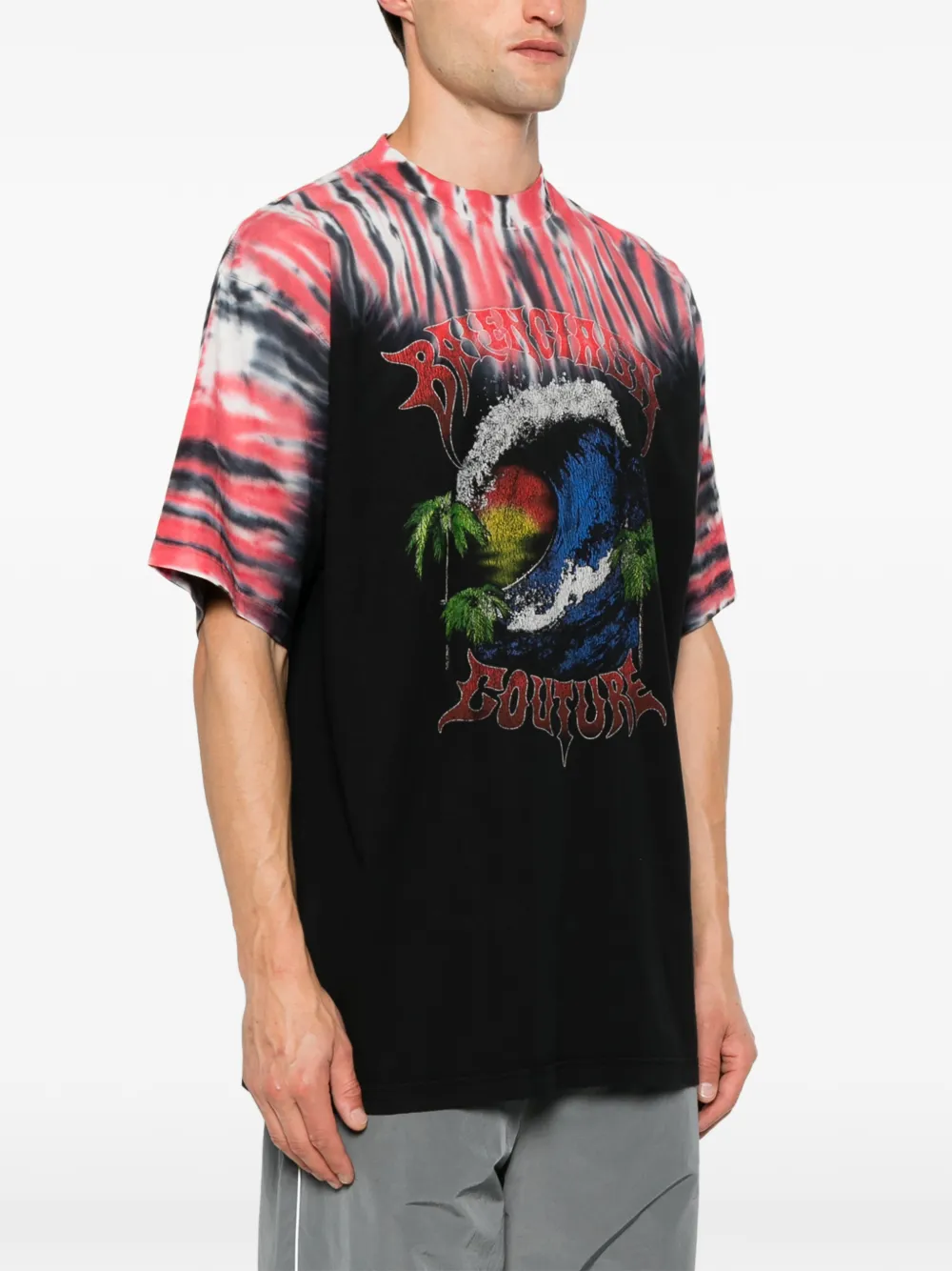 Balenciaga T-shirt met tie-dye print Zwart