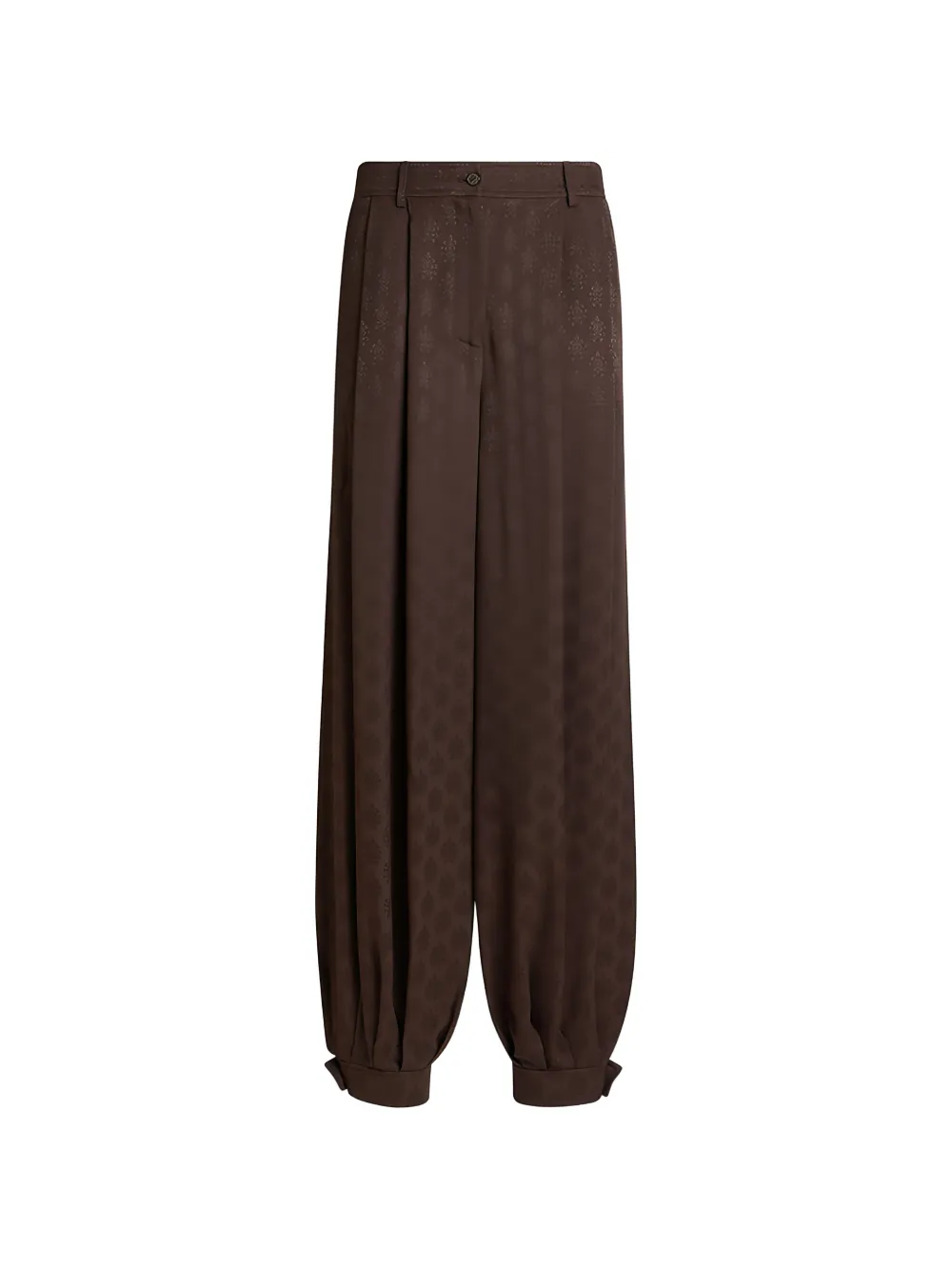 ETRO jacquard-pattern cuffed trousers - Marrone