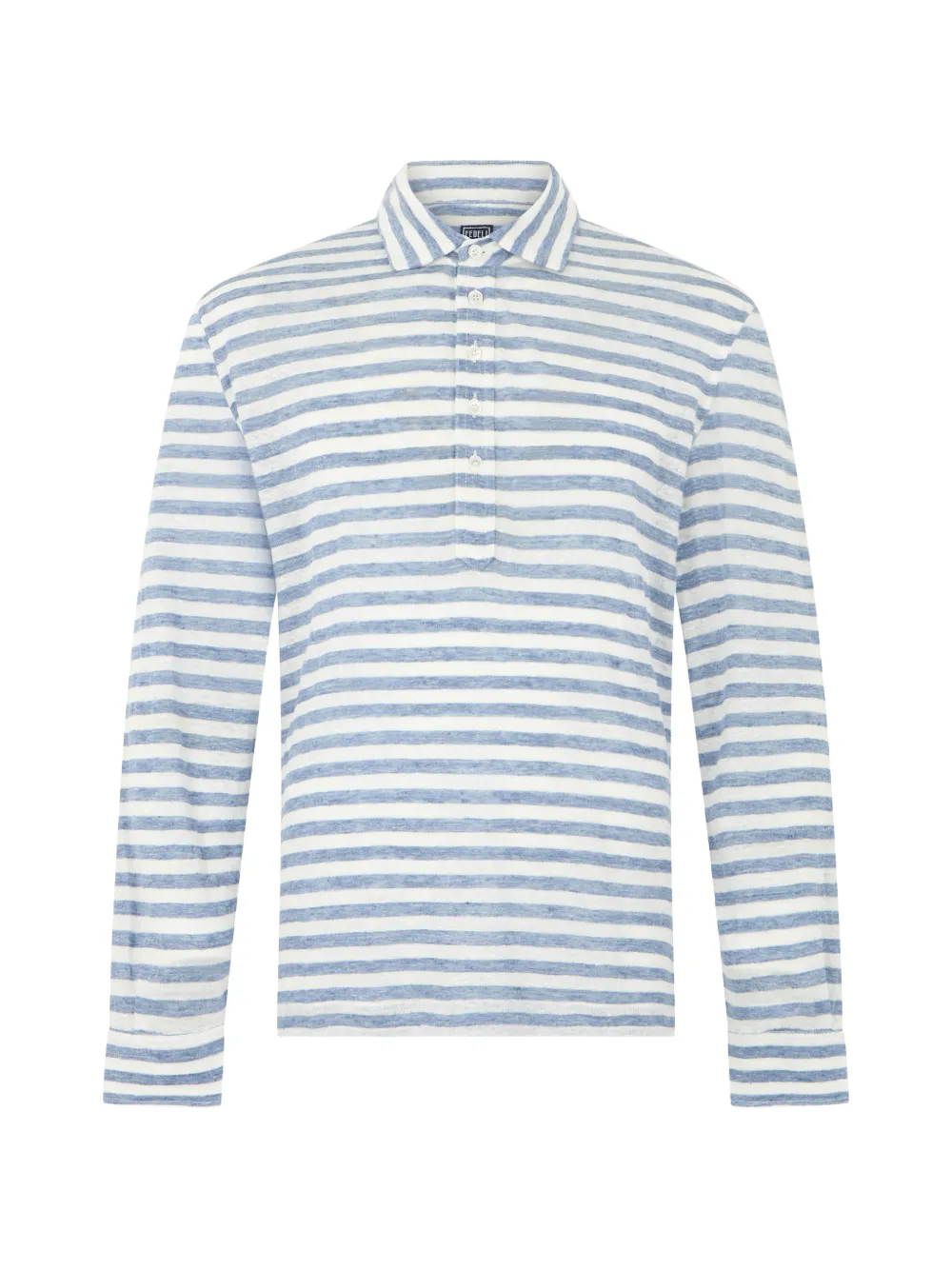 Fedeli striped long-sleeve polo shirt - Blu
