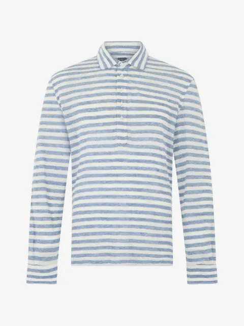Fedeli striped long-sleeve polo shirt