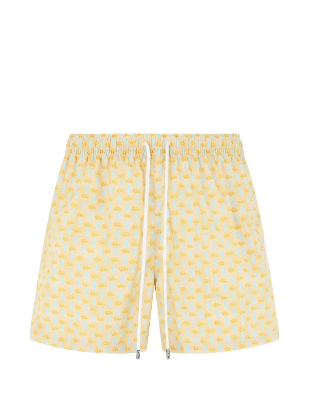 Fedeli seahorse-print drawstring swim shorts - Giallo