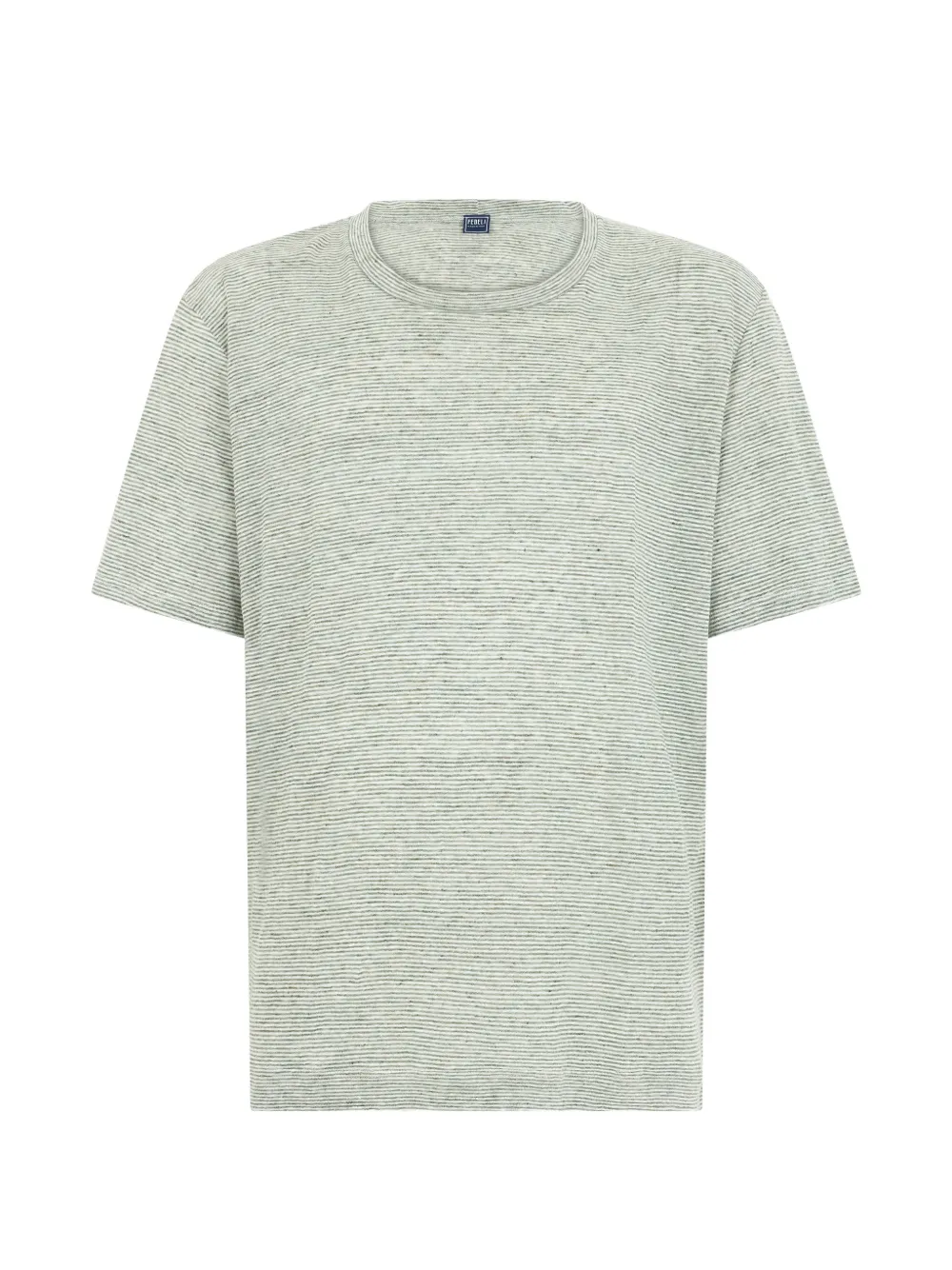 Fedeli striped linen T-shirt - Grigio