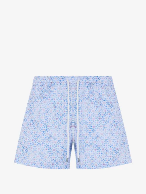 Fedeli geometric-print drawstring swim shorts