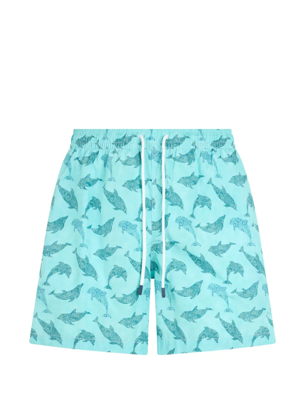 Fedeli dolphin-print drawstring swim shorts - Blau