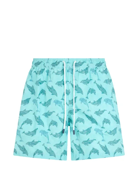 Fedeli dolphin-print drawstring swim shorts
