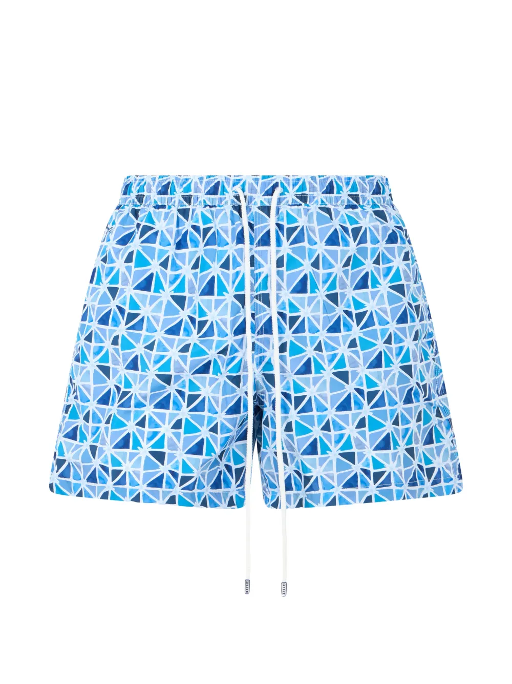 Fedeli geometric-print drawstring swim shorts - Blu
