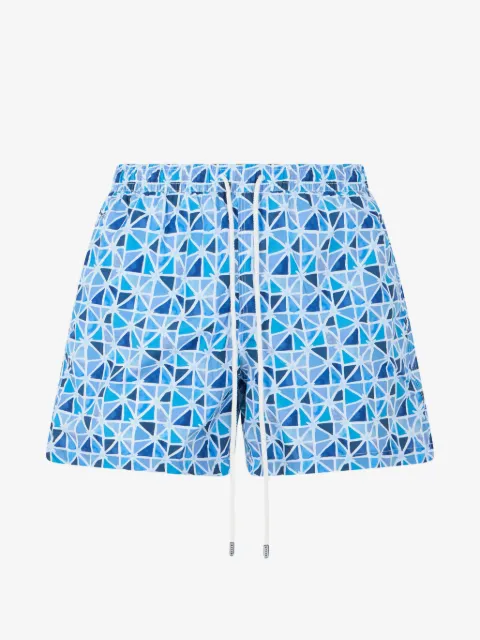 Fedeli geometric-print drawstring swim shorts
