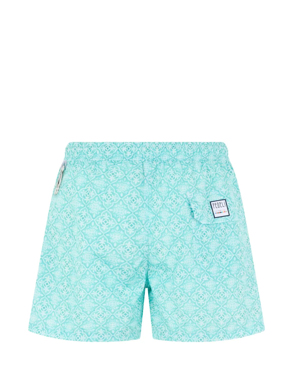  Fedeli Patterned Drawstring Swim Shorts - Bleu 