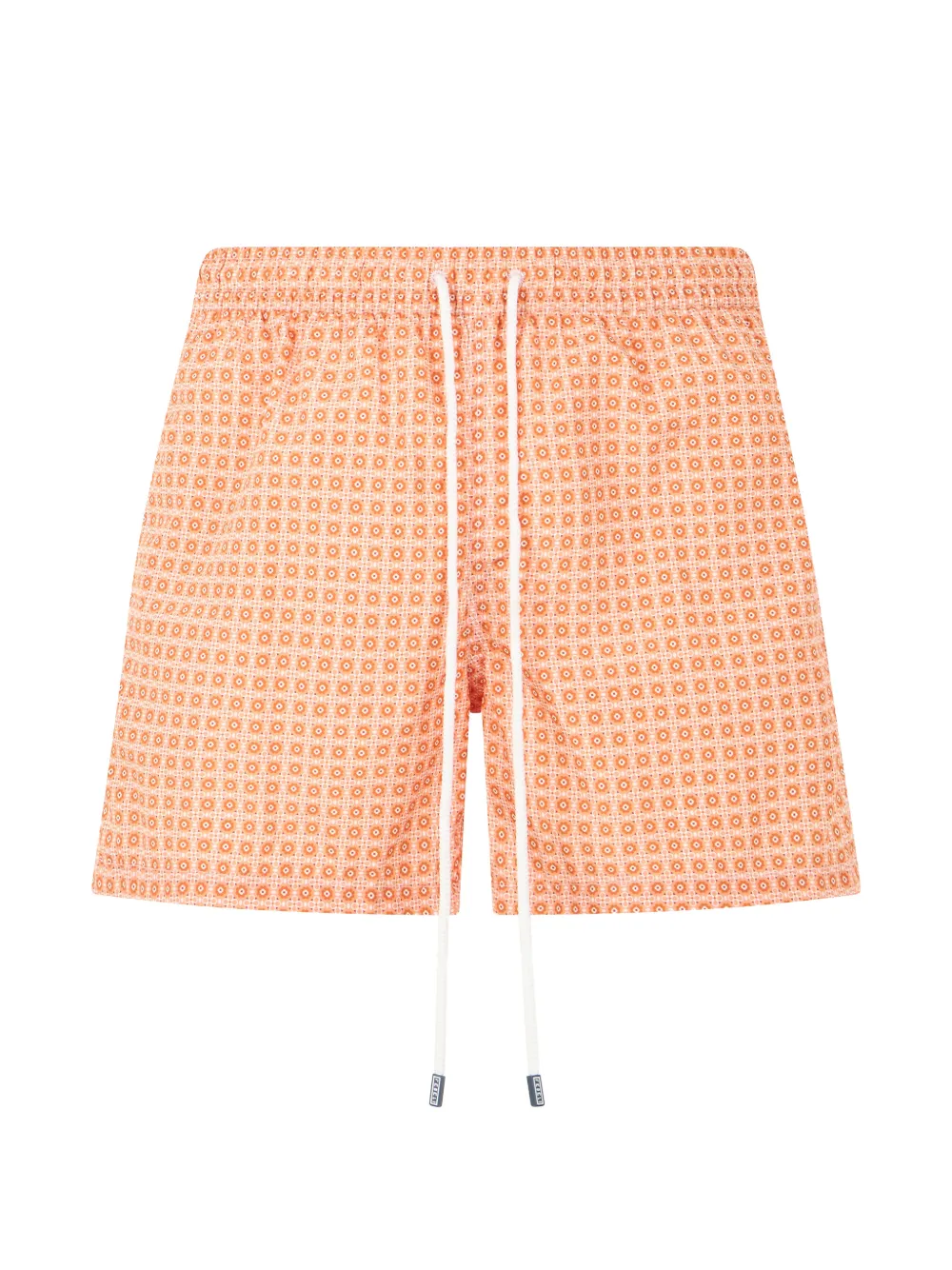 Fedeli geometric-print drawstring swim shorts - Arancione