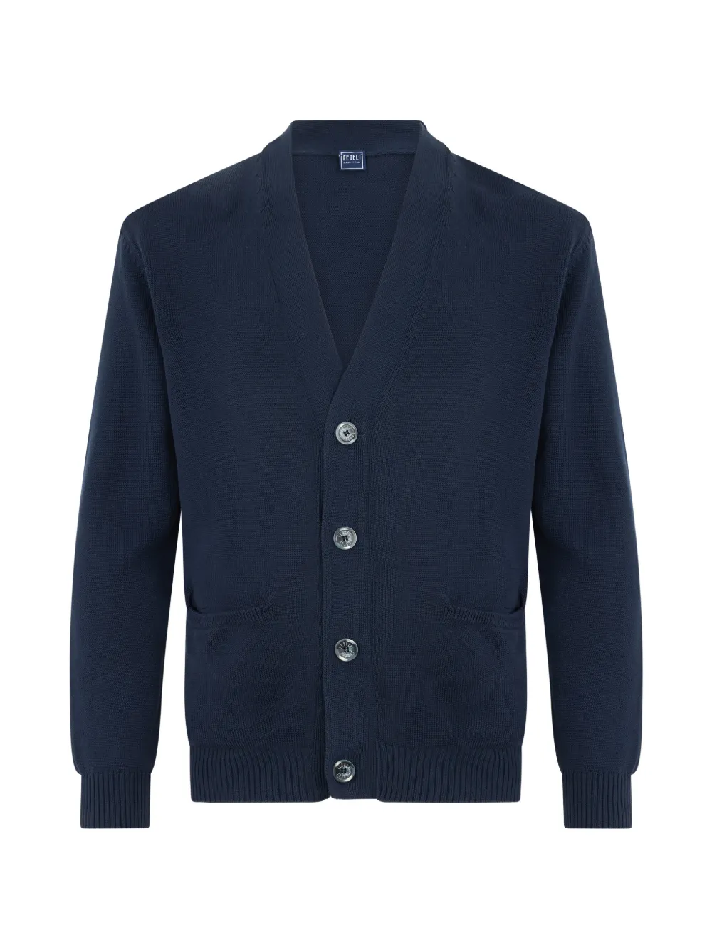 Fedeli V-neck button-up cardigan - Blu
