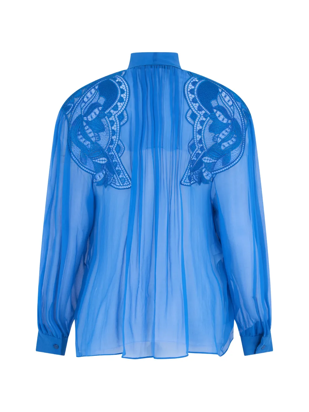 Alberta Ferretti Blouse met kanten vlak Blauw