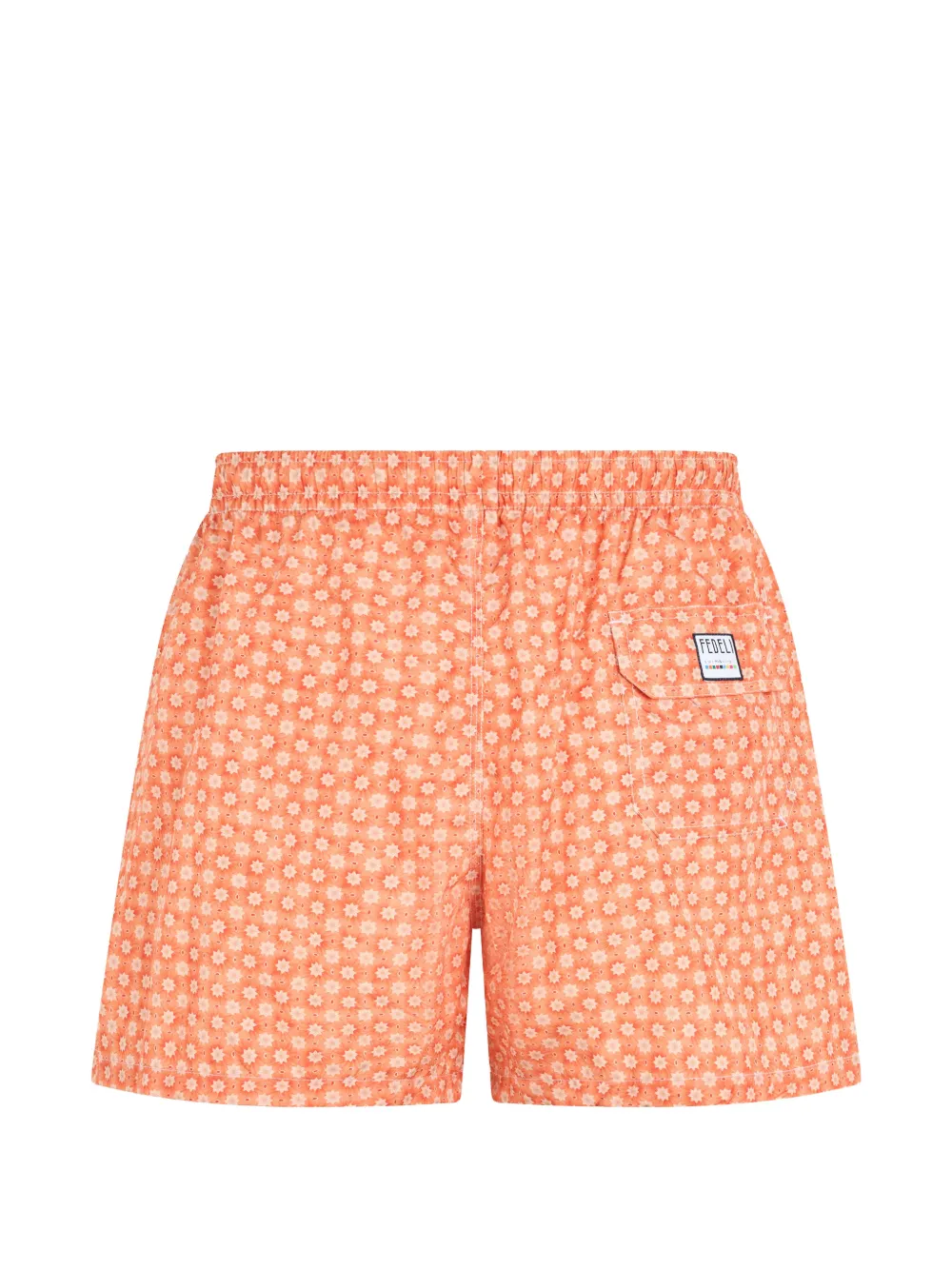  Fedeli Patterned Drawstring Swim Shorts - Arancione 