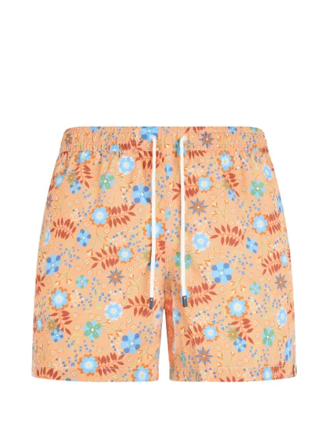 Fedeli floral-print drawstring swim shorts