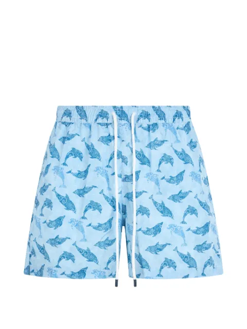 Fedeli marine-pattern swim shorts
