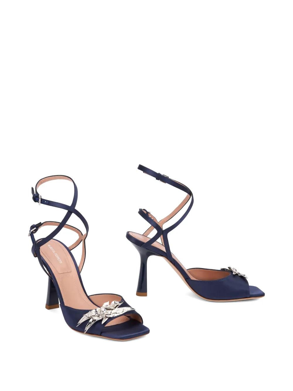 Alberta Ferretti crystal-embellished sandals Blauw