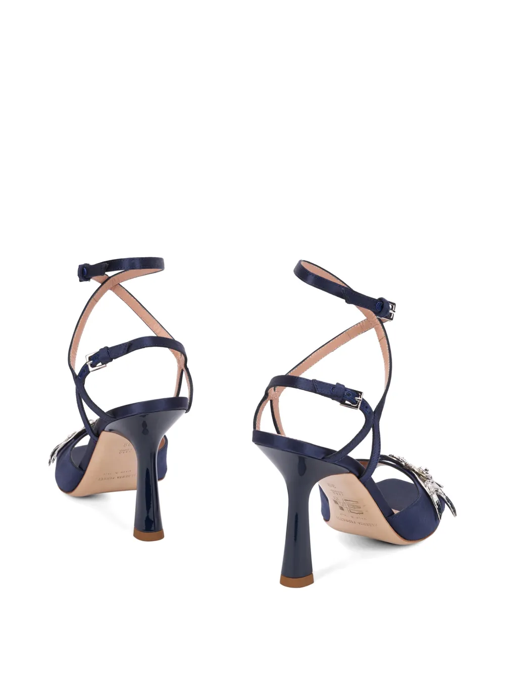 Alberta Ferretti crystal-embellished sandals Blauw