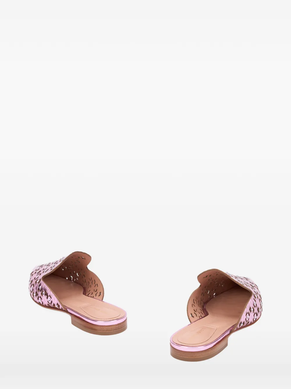 Alberta Ferretti crystal-embellished laser-cut mules Roze