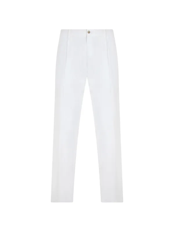 Fedeli High-waisted Tailored Trousers in White