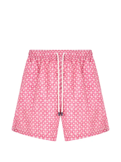 Fedeli geometric-pattern drawstring swim shorts