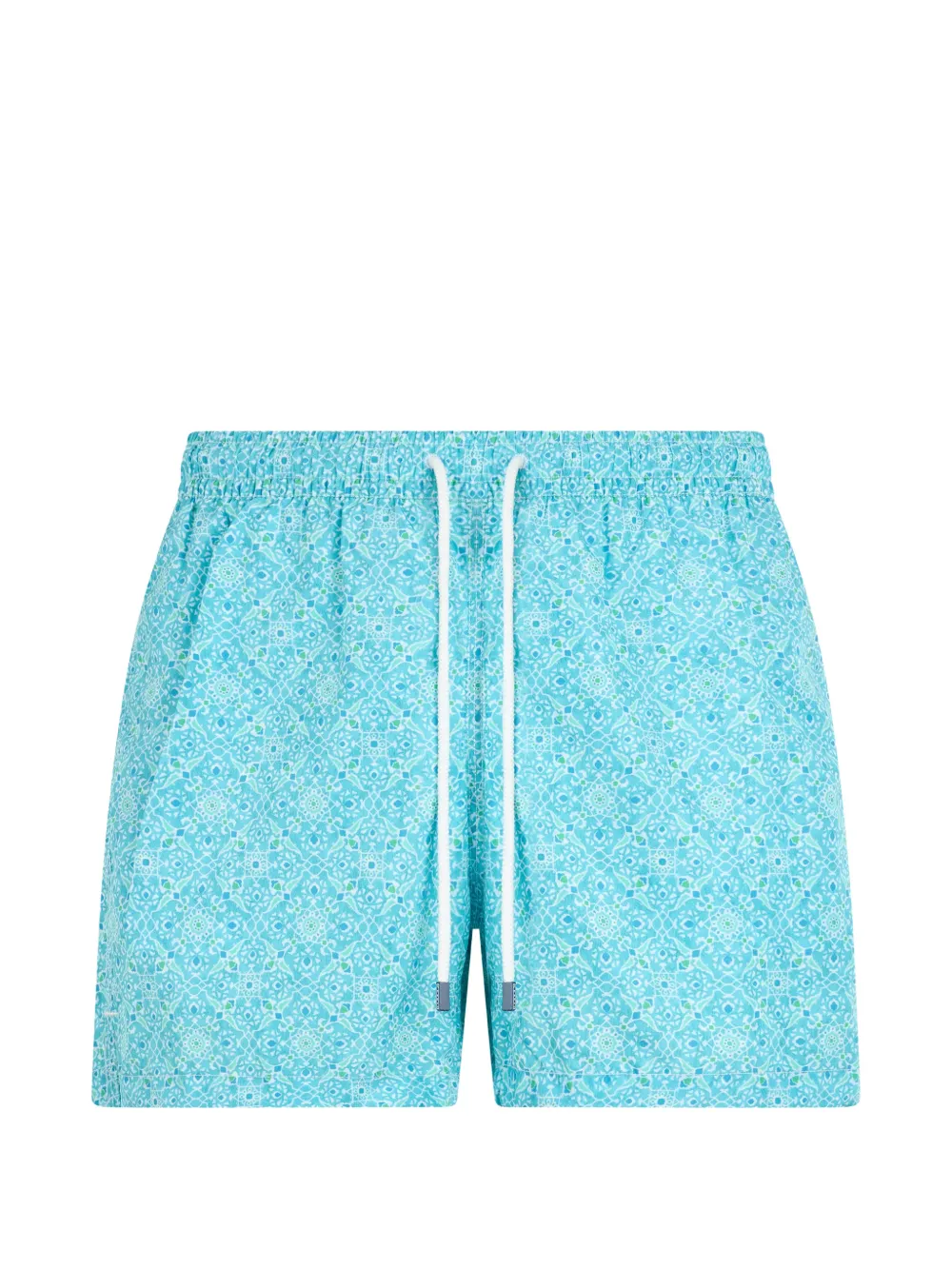 Fedeli geometric-print drawstring-waist swim shorts - Blu