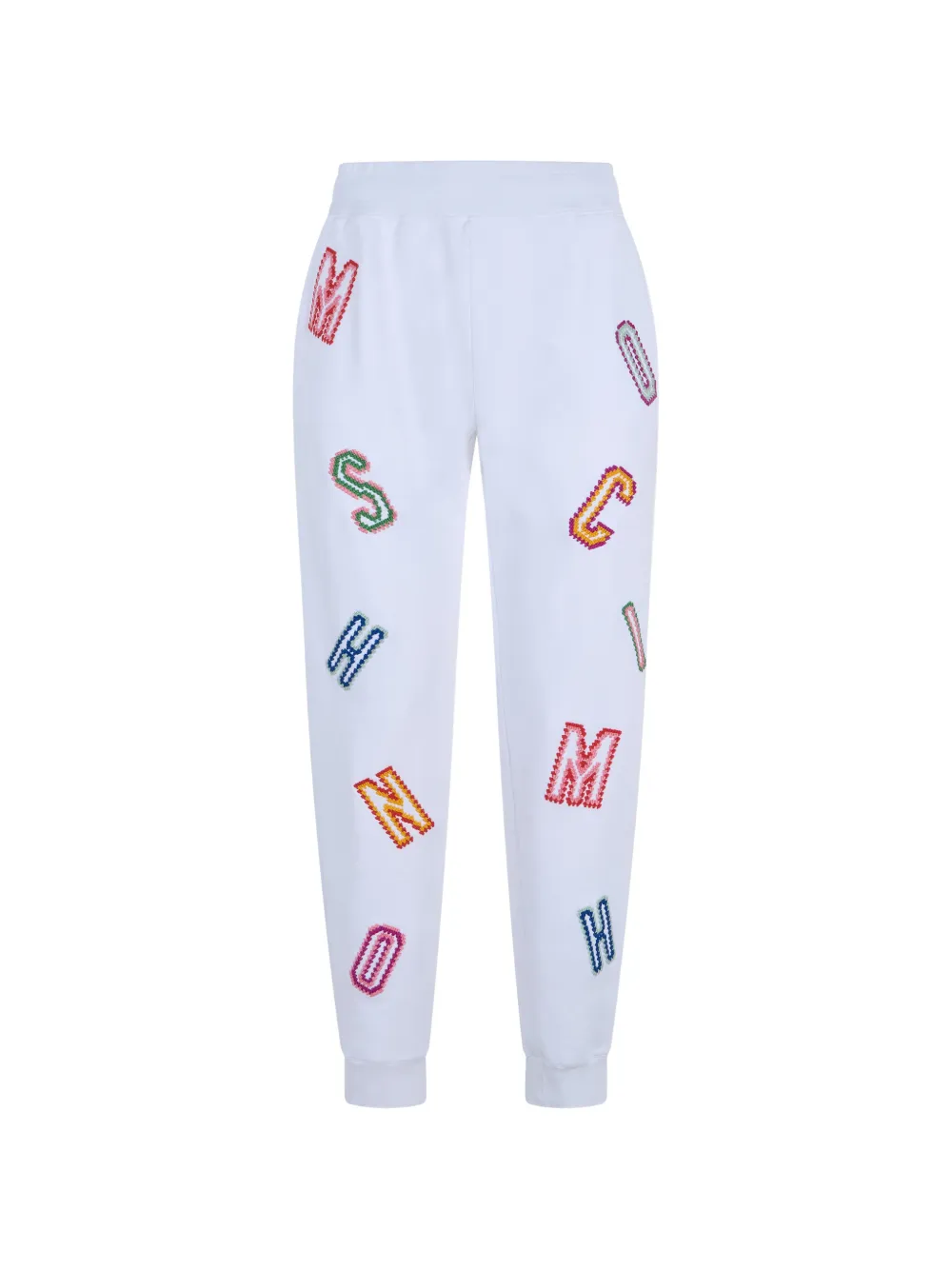 Moschino logo-embroidered track pants - Bianco