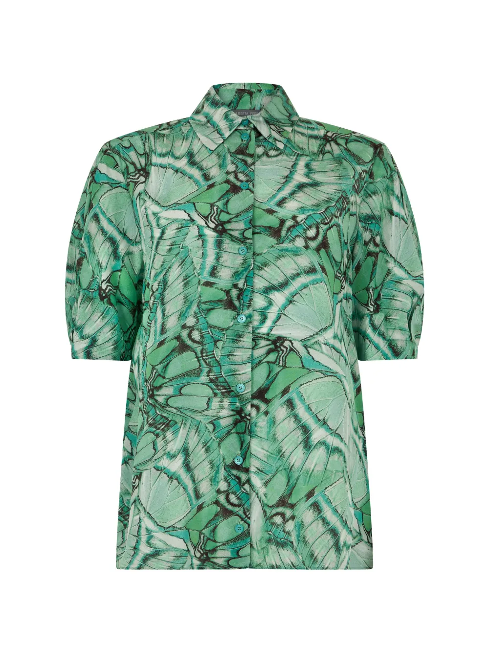 Alberta Ferretti leaf-print silk shirt - Grün