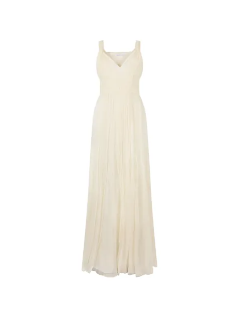 Alberta Ferretti pleated silk maxi dress