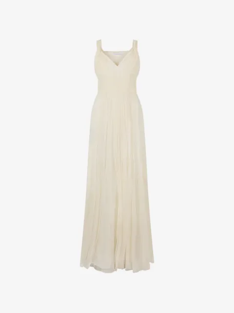 Alberta Ferretti プリーツ シルクマキシドレス