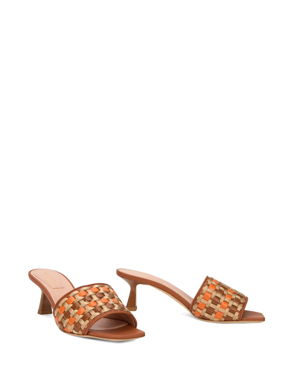 Alberta Ferretti woven square-toe sandals Bruin