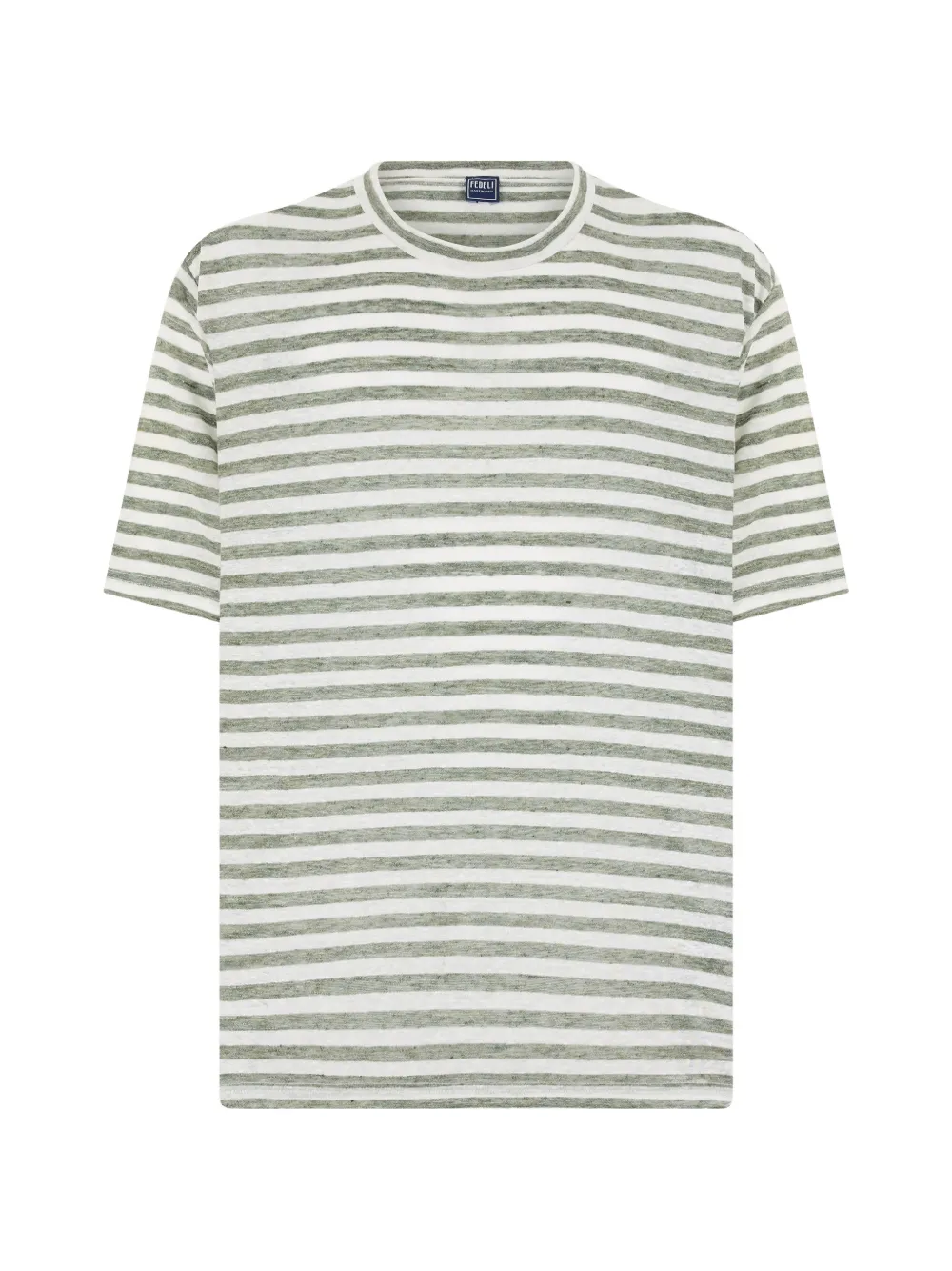 Fedeli striped linen T-shirt - Verde