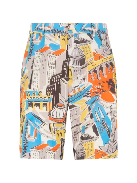Moschino abstract-print cotton-blend shorts